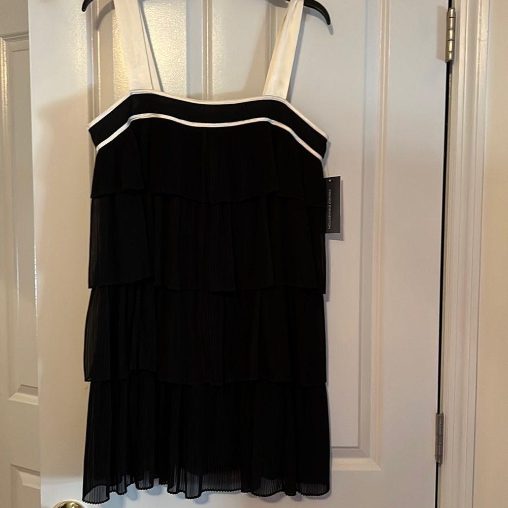 NWT- French Connection Flare Ruffled Dress